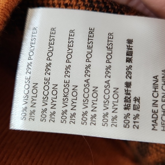 Anthropologie Wide Flared Tiger Print knit Pants Orange/Blk, US Women's XL NWOT - Picture 9 of 10